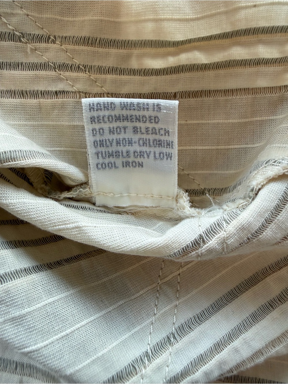 GG/5 Striped Cream Midi Dress with Tie-Front Spaghetti Straps Small - Picture 7 of 10